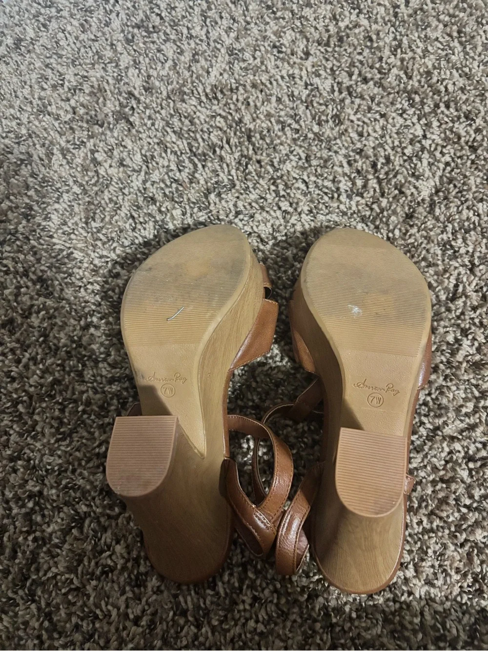 Sam Edelman Tan Leather Platform Heeled Sandals